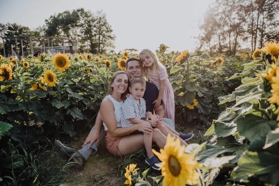 Sunflower and zinnia fields at Amazing Acres